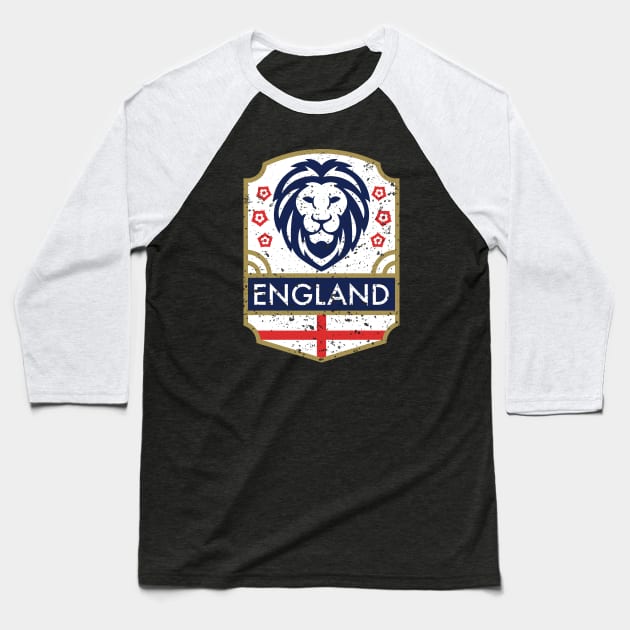 England Lion Alternative Emblem Baseball T-Shirt by Mandra